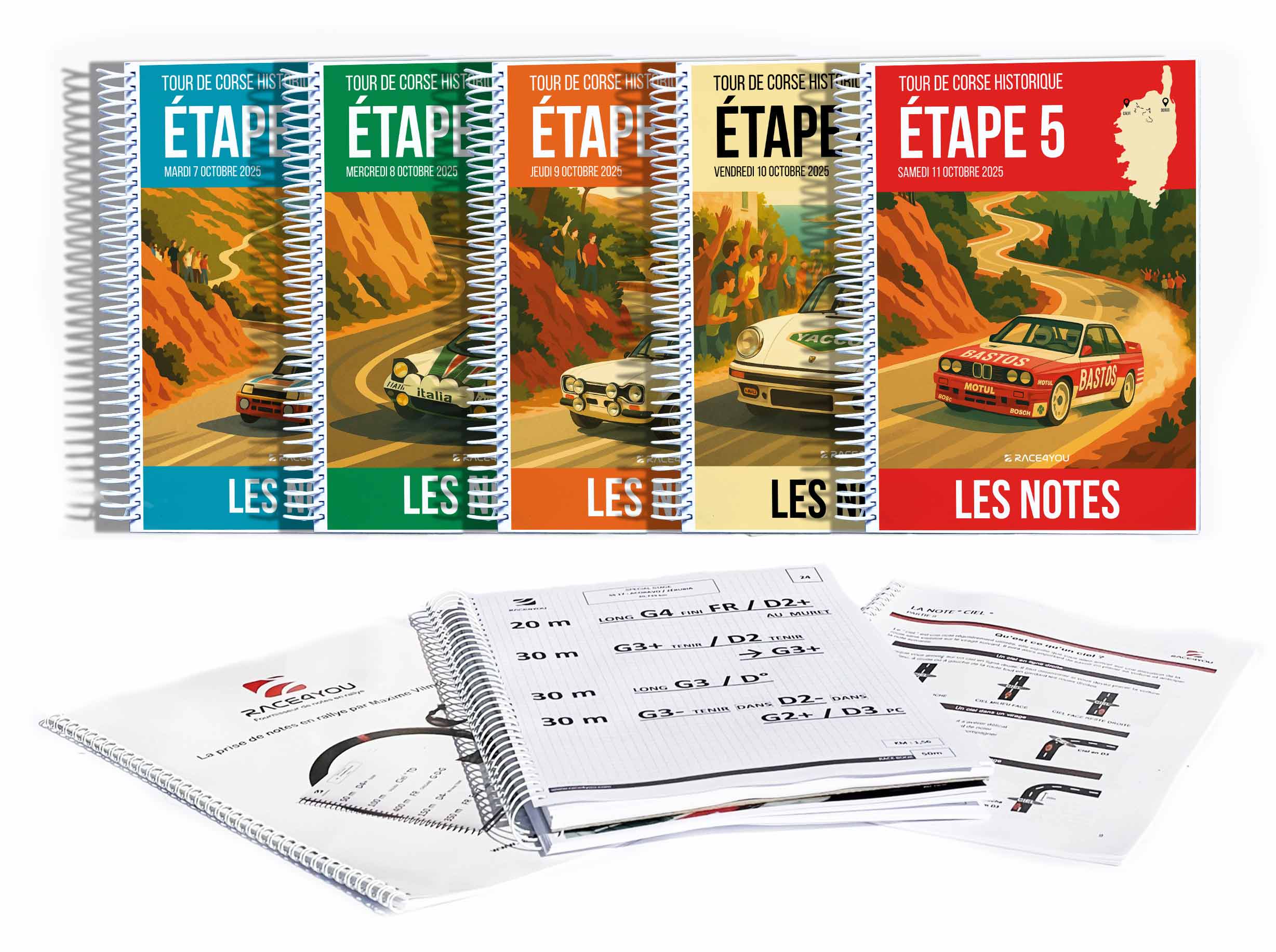 Tour de Corse Historique 2025 - Pack pace Notes Race4You - Les notes du rallye du Tour de Corse 2025